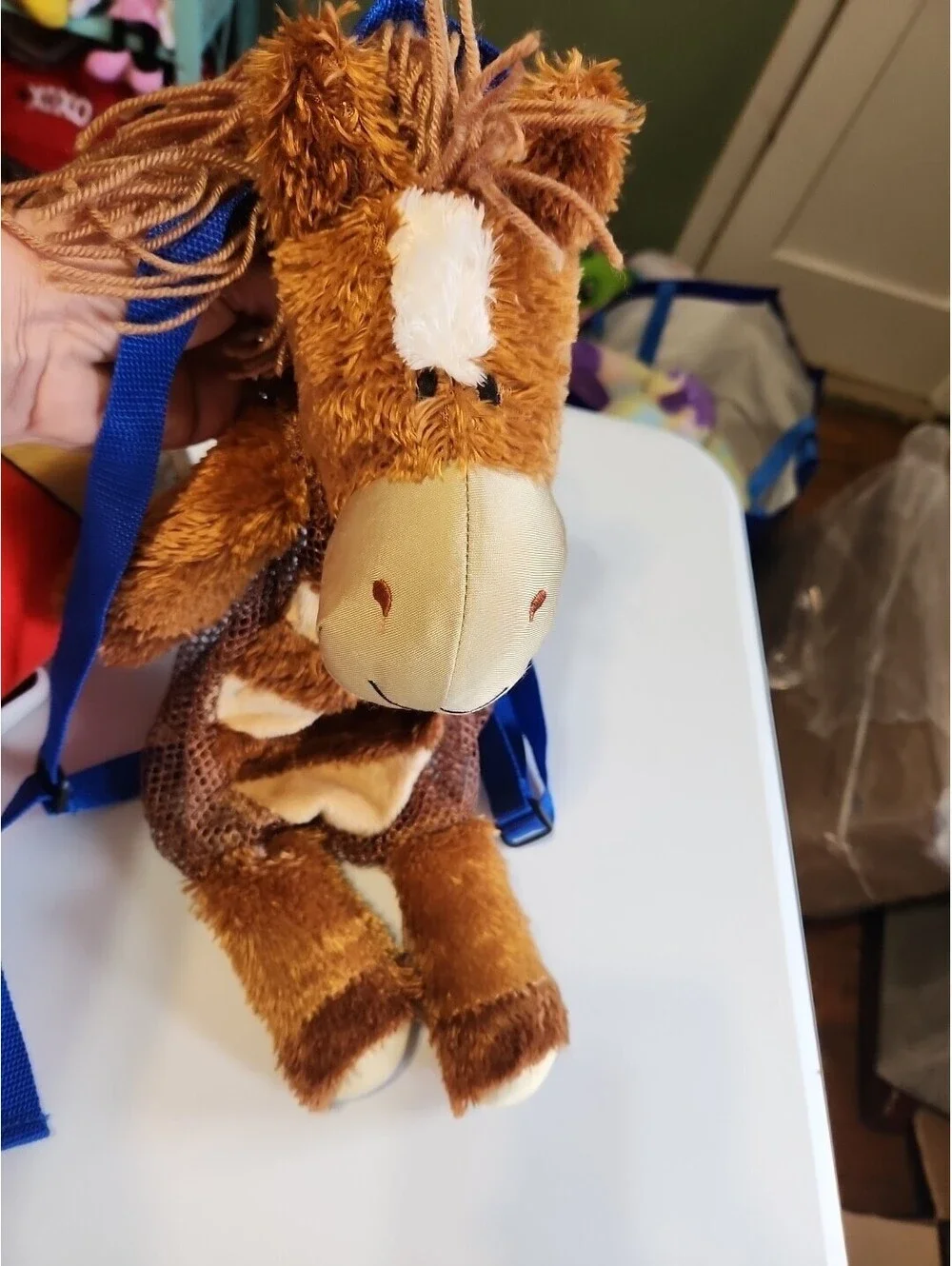 Stephen Joseph Silly Sacs Plush Stuffed Horse Pony Netted Backpack Bag 14